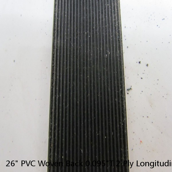 26" PVC Woven Back 0.095"T 2 Ply Longitudinal Ribbed Conveyor Belt 18'-6"